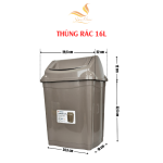 Kích thước thùng rác nhựa nắp lật 16L