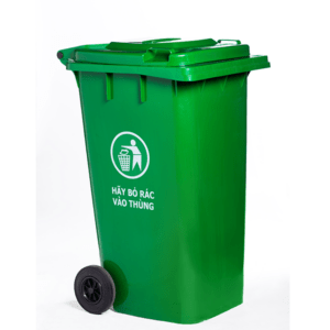 Thùng rác 100l HDPE có bánh xe