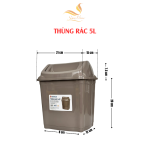 Kích thước thùng rác nhựa nắp lật 5L