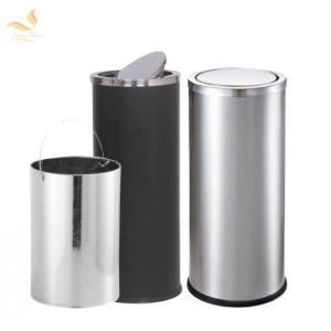 thùng rác inox nắp lật A35