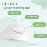 Túi PE nilon gói hàng không quai trắng