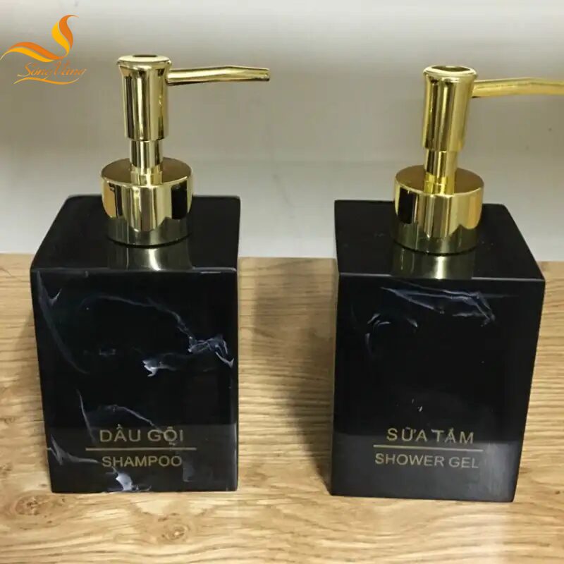 Bộ Bình Đựng Dầu Gội, Sữa Tắm, Nước Rửa Tay – Màu Đen Bóng Sang Trọng