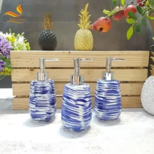 Bộ chai gốm sứ Bát Tràng đựng dầu gội, sữa tắm, nước rửa tay cao cấp